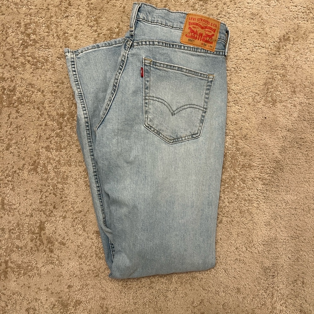 Men’s Levi's 514 34x34 Classic Denim Jeans in Light Blue